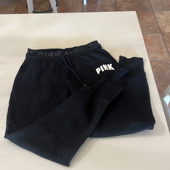 Pink Victoria’s Secret black joggers - Picture 5 of 10